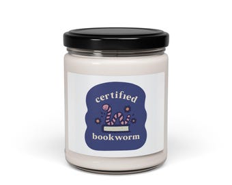 Certified Bookworm Soy Candle, 9oz, Book Lover Gift