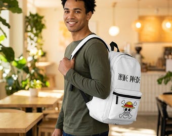 One Piece Jolly Roger Backpack | Anime Pirate Straw Hat Backpack