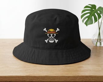 One Piece Jolly Roger Embroidered Bucket Hat