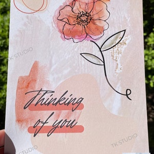 Thinking of You Floral Card - Etsy