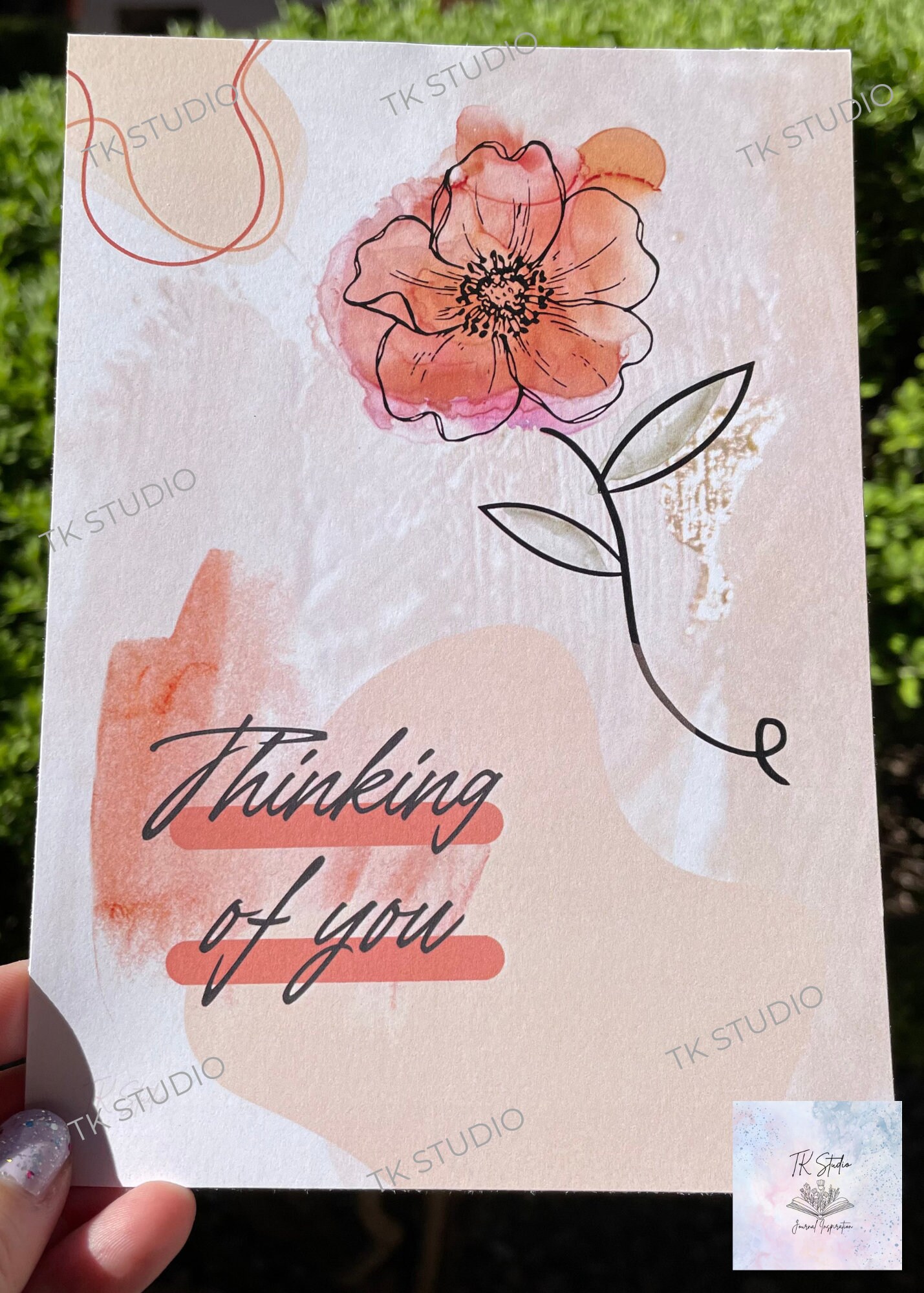 Thinking of You Floral Card - Etsy