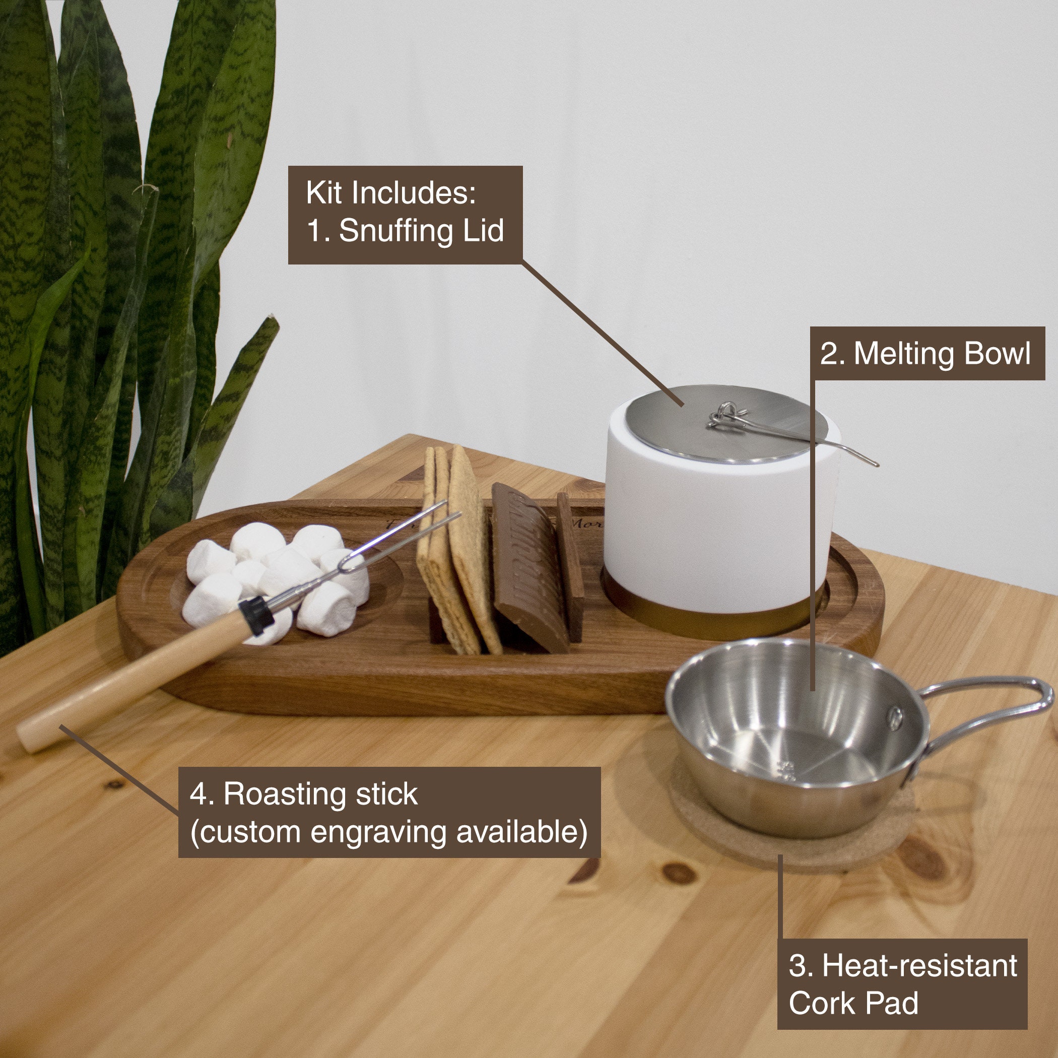 Personalized Smores Tray With Firepit Table Top Fire Pit, Smores Bar