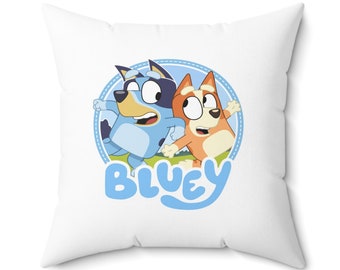 Bluey Bingo Pillowcase, Cute Gift for Kids, Bluey Decor, 14 x 14 inch