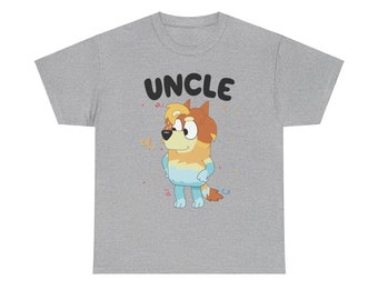 Bluey Uncle, Uncle Shirt, Bluey Shirt, Bluey Family Shirt, Bluey Birthday Gift, Bluey and Bingo - Unisex Heavy Cotton Tee