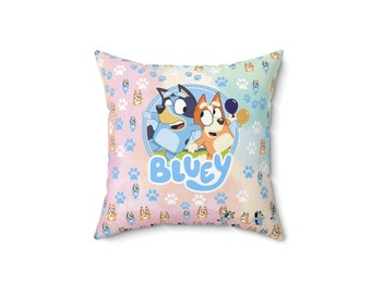 Bluey and Bingo Rainbow Pillow Case with Pillow