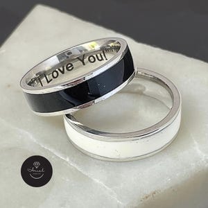 Personalized Tungsten Ring - Engraved Band Ring with Secret Message
