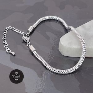 Stainless Steel Snake Chain Bracelet - Modern Minimalist Jewelry for Men