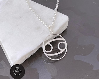 Sterling Silver Zodiac Necklace with Celestial Astrology Pendant