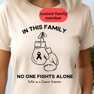 Maglietta personalizzata per la squadra di supporto al cancro al seno, maglietta coordinata per la famiglia