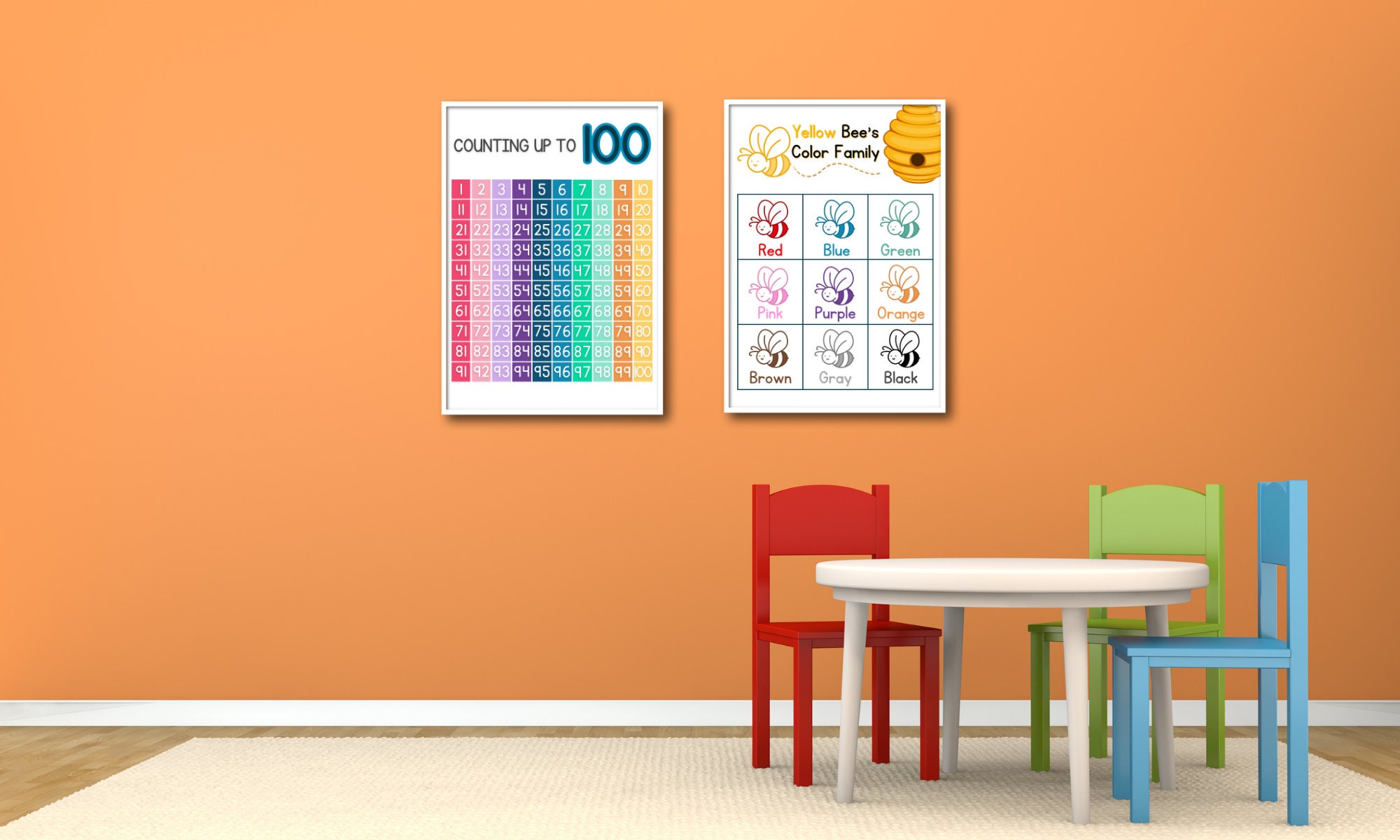 Colorful Numbers Chart - Counting 1 to 100 Educational Poster for Kids ...