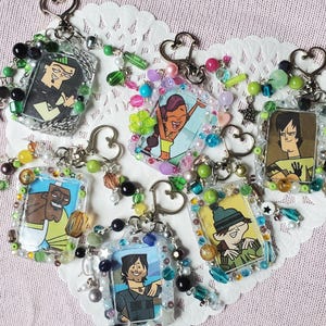 Total Drama Island beaded character keychains