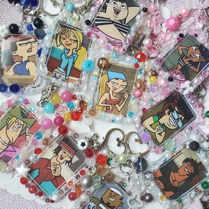 Total Drama Island beaded character keychains