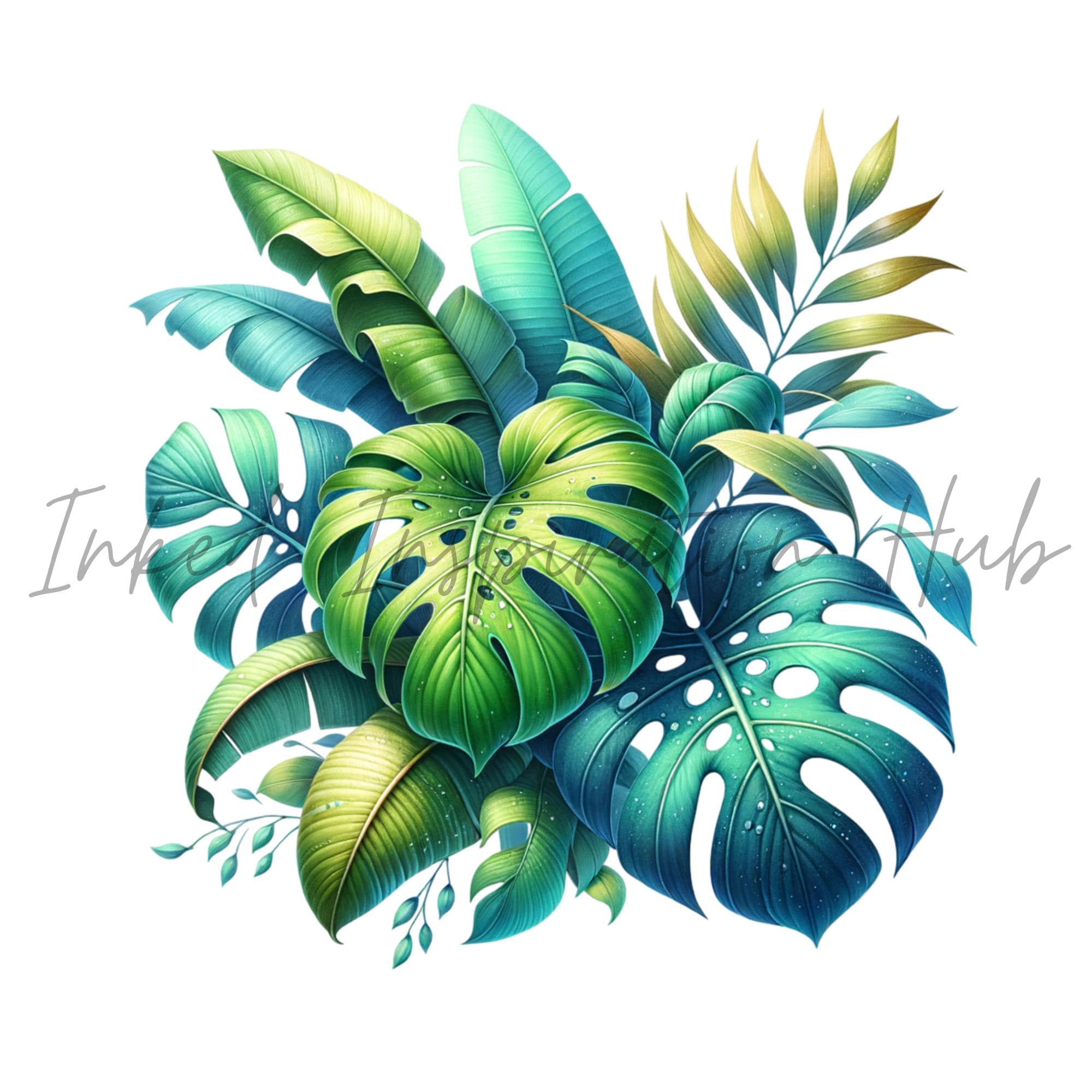 Tropical Leaves Monstera PNG Clipart Tshirt Sublimation Design Digital ...
