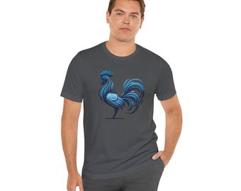 Het 'Cocky & Confident' Blue Rooster-T-shirt