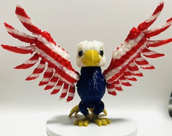 American Eagle Straw Topper for Stanley Tumbler | Patriotic Cup Charm | 4th of July Red White Blue Tumbler Accessory | Straw Charm Topper