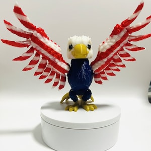 American Eagle Straw Topper for Stanley Tumbler | Patriotic Cup Charm | 4th of July Red White Blue Tumbler Accessory | Straw Charm Topper