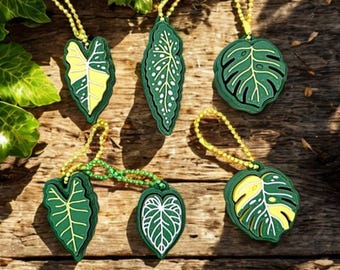 3D Printed Plant Fidget Clicker Keychain – Monstera, Alocasia, Anthurium, Begonia | Variegated Options | For ADHD, Stress & Anxiety Relief