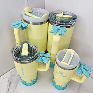 Cute Bow Handle Charm for Stanley, Brumate, HydroJug | Tumbler Accessory Charm | Drinkware Charms for Tumblers