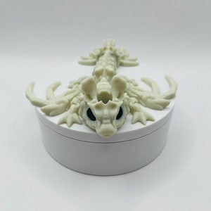 Flexible Dragon Skeleton Straw Topper for Stanley Tumbler | Articulated Fantasy Cup Charm | Poseable Dragon Accessory | Halloween Topper