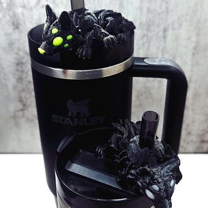 Cute Wolf Spider Stanley Straw Cover Flexible Body and Six Legs Custom Colors and Glow-in-the-Dark Option | Tumbler Accessory Charms