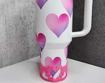 Valentines Hearts Within Hearts Tumbler Boot for Stanley 20oz, 30oz, 40oz | Valentine's Day Gift & Decor