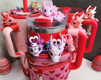 Valentine’s Dark Heart Dragon Magnet Charm for Stanley Brumate Hydrojug Tumblers | 13 Design Options | FREE Boot | Custom Colors Available