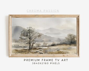 Samsung Frame TV Art, Country Landscape, Country Painting, Cottagecore Art, Digital Download Frame TV Art  | CP035 TV