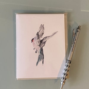 Biglietto d'auguri per uccelli in volo ad acquerello, uccelli d'amore,　