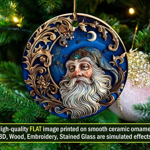 Décoration de Noël personnalisée père Noël, Décoration de père Noël illusion de quilling, Décoration d&#39;arbre des Fêtes, Décoration de Noël, Cadeau des fêtes de père Noël