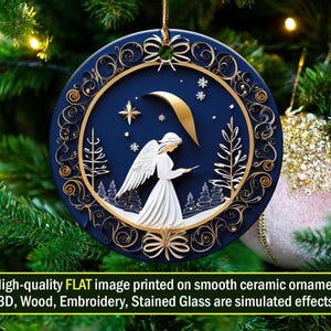 Angelic Christmas Ornaments, Quilling Illusion Angel, Holiday Tree Decoration, Elegant Christmas Gift, Festive Angel Design, Customizable