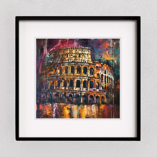 Wall Art PosterModern Impressionism "Eternal Echoes of Rome" Contemporary Stylized Realism Wall-Art Tapestry