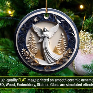 Angelic Dreamscape Christmas Ornament, Unique Winter Tree Decoration, Handcrafted Holiday Decor, Customizable Gift Idea, Quilling Illusion