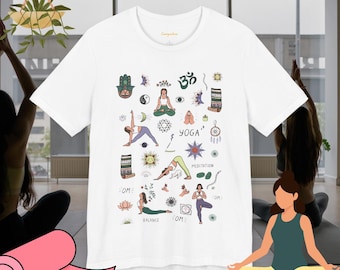 Camiseta de yoga, top de algodón para yoga, ropa de yoga, camiseta de meditación zen, amante del yoga