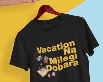 VNMD-uniseks grafisch T-shirt | Bollywood-t-shirt | Zindagi Na Milegi Dobara | ZNMD-shirts | T-shirts voor op reis | Zomerse pasvormen | Currycature
