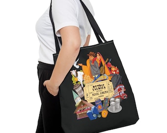 Bolsa de mano con temática DDLJ, estilo retro de Bollywood, ideal para amantes del cine, regalo único para cinéfilos, elegante bolsa para la compra.