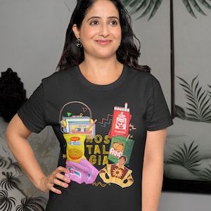 90s Nostalgia Desi Retro Graphic Shirt | Desi gifts, Indian gifts, gifts for parents, Throwback Apparel, Shaktimaan, Frooti, Maggi, 90s kids