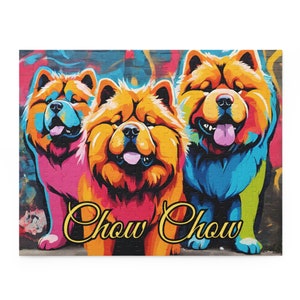 Chow Chow Puzzle (120, 252, 500-Piece), in box, Graphic Dog Puzzle, Gifts for Her / Him, Puzzle lovers Cute Cool Artistic