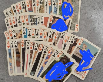 Vintage playing cards with images of girls