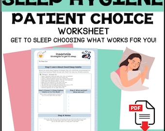 より良い睡眠のための睡眠衛生ワークシート | 不眠症セルフヘルプ（印刷可能） | 夜間ルーティンプランナー（PDF） | メンタルヘルスツール | デジタル印刷可能