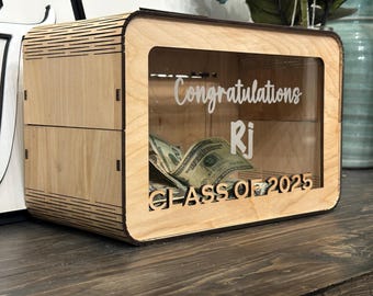 Personalized Graduation Money Card Box, Class of 2025 Keepsake