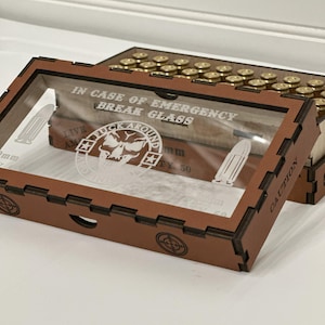 Personalized Custom Wooden Ammo Case, Wooden Ammo Crate, Wooden Ammo Box, Wood and Leather Ammo Case