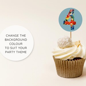 Printable Number Four Cake Topper Template | Instant Digital Download ...