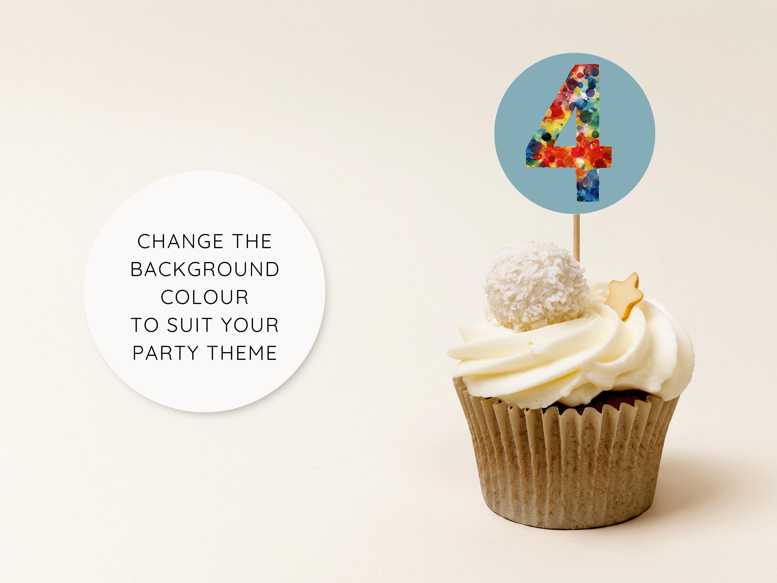 Printable Number Four Cake Topper Template | Instant Digital Download ...