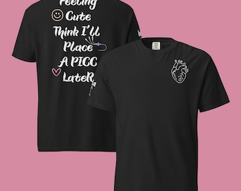 血管アクセスナースTシャツ、カスタムIVナースシャツ、PICCラインナースシャツ、医療チームアパレル、IV療法ナース向けパーソナライズギフト