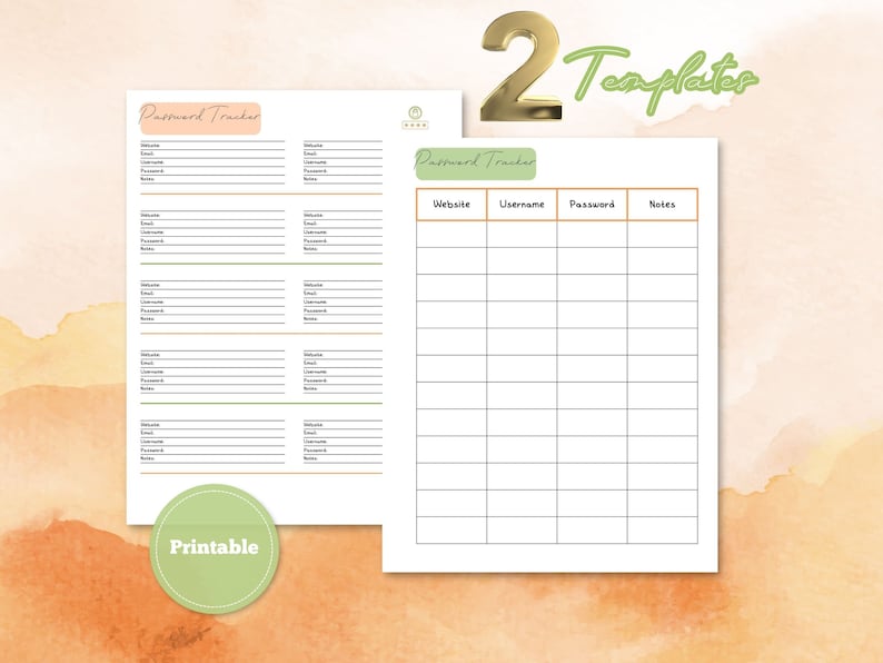 Printable Password Tracker Ultimate Bundle Pack Password Organizer ...