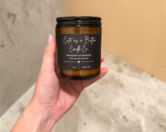 Mahogany Teakwood Soy Wax Candle – Masculine Clean Aroma (8oz)