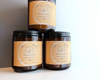Brazilian Sands 8oz Soy Wax Candle – Toxin Free Beachy Aroma