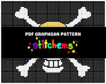 Straw Hat Pirate Flag Crochet Graphgan Pattern (PDF Download)