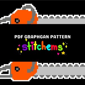 PATTERN - Chainsaw GRAPHGAN - crochet pattern PDF - digital download - chainsaw tapestry crochet