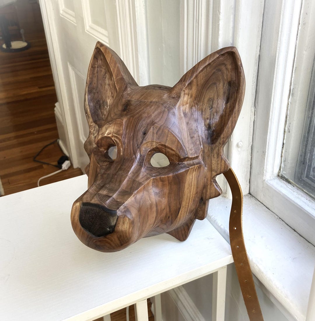 Wode Mask Wolf Mask Wood Carving - Etsy
